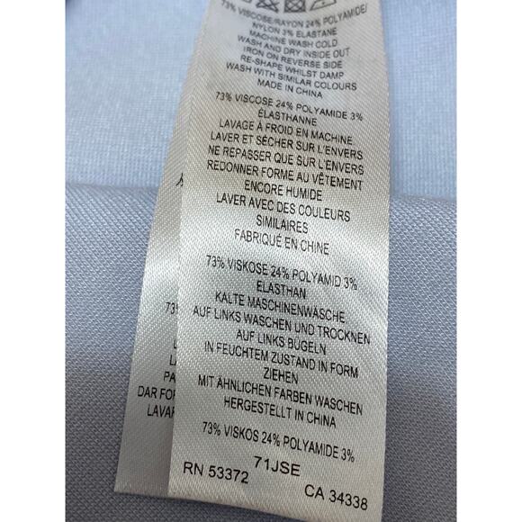 French Connection Blue Short Sleeve Asymmetric Neck Mini Pencil Sheath Dress XS - Picture 5 of 5